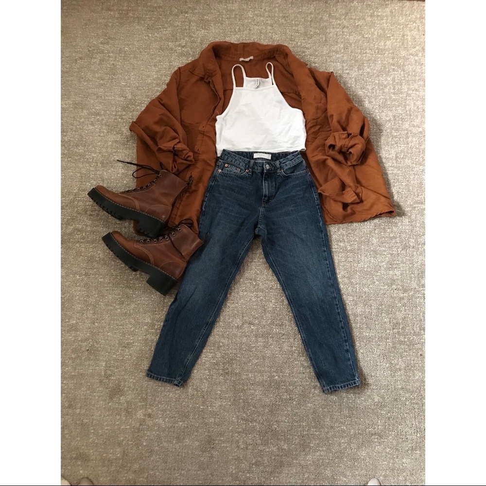Topshop darkwash mom jeans